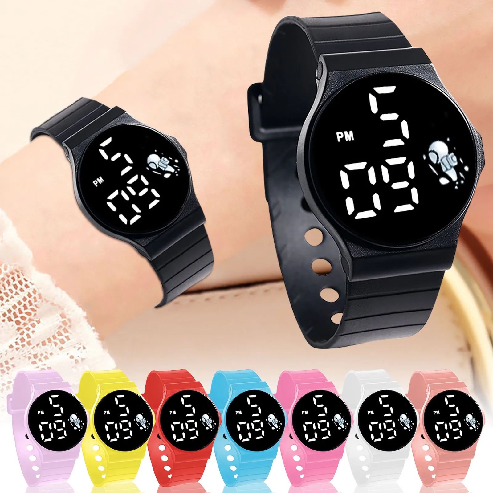 Часы для детей с цифровым светодиодным силиконовым ремешком, модные умные часы для детей, студенческие часы высокого качества Relogios
