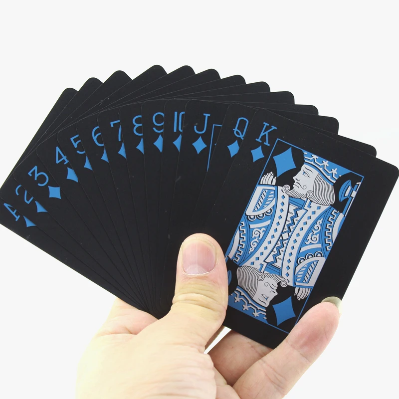 Высококачественные черные игральные карты, пластиковый покер из ПВХ, Водонепроницаемая карта, Креативный подарок, Прочный покер