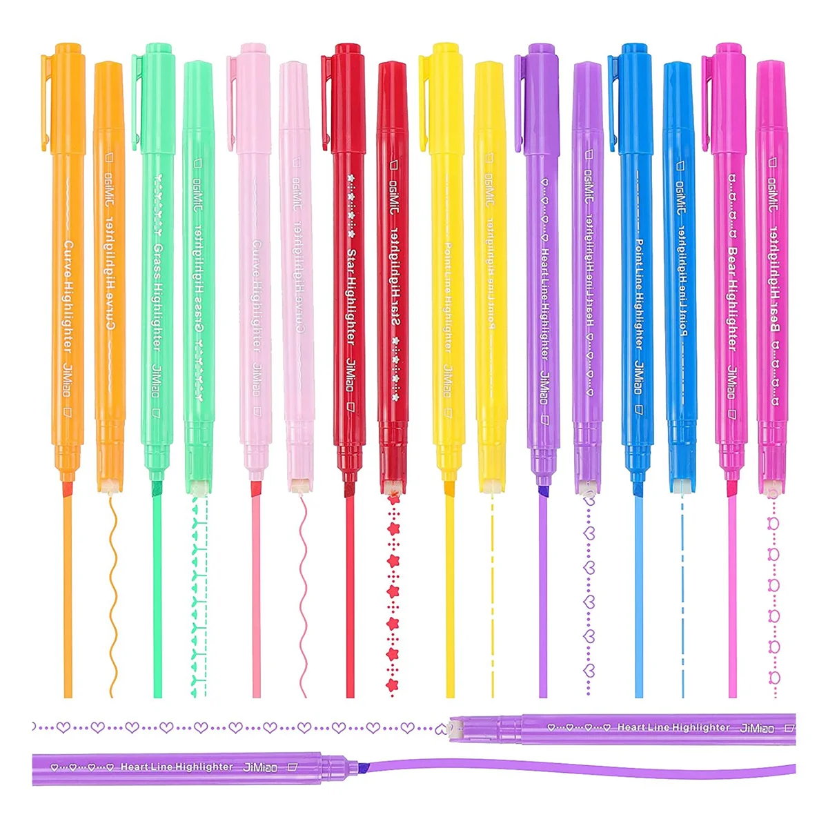 Набор ручек-маркеров с 16 изгибами, маркеры с двумя наконечниками и 8 различными изгибами для раскрашивания, маркеры для детей