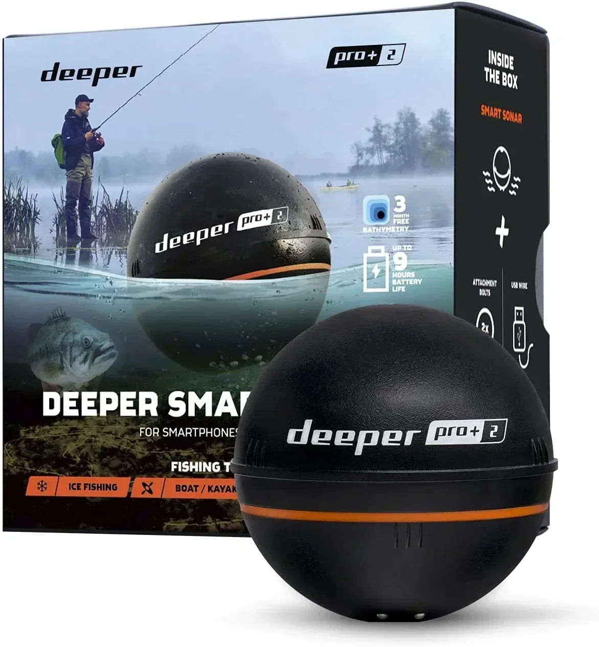 Оригинальный новый Deeper PRO + Smart Sonar - GPS Портативный беспроводной Wi-Fi эхолот