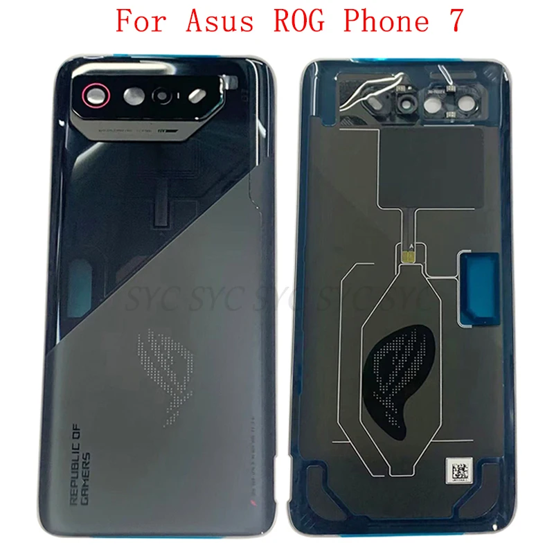 Оригинальная крышка батарейного отсека, задняя дверца, корпус для Asus ROG Phone 7, задняя крышка с рамкой объектива, логотип, Запасные части