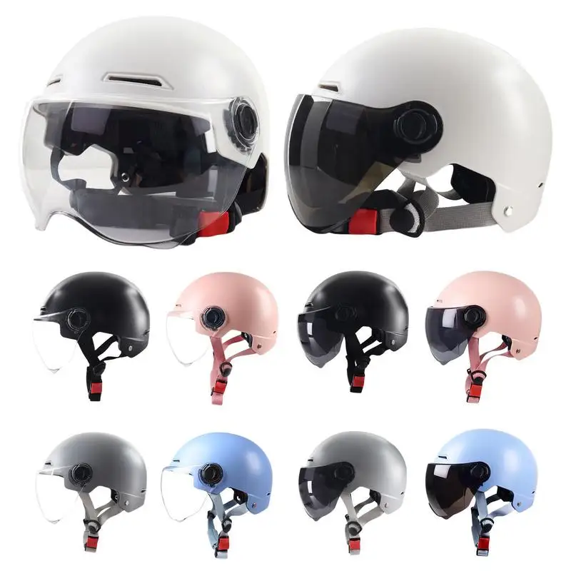 Симпатичные мотоциклетные шлемы для мужчин и женщин, встроенные шлемы с открытым лицом, съемный защитный вкладыш для мужчин и женщин