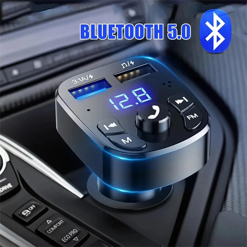Автомобильное зарядное устройство FM-передатчик Bluetooth Аудио Двойной USB автомобильный MP3-плеер авторадио Зарядное устройство громкой связи 3.1A Быстрое зарядное устройство Автомобильные Аксессуары