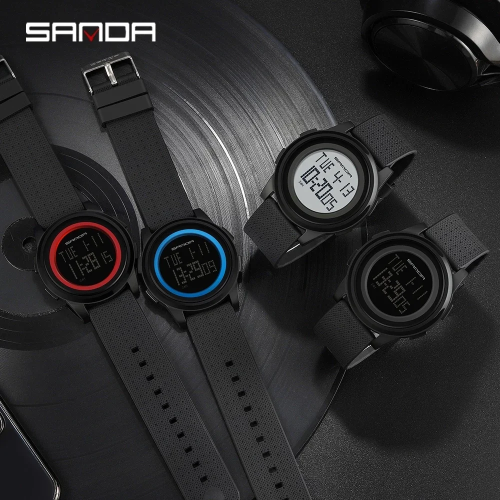 Мужские часы SANDA, роскошные спортивные водонепроницаемые часы, простой дизайн, мужские кварцевые наручные часы, часы с силиконовым ремешком, Мужские Reloj Hombre