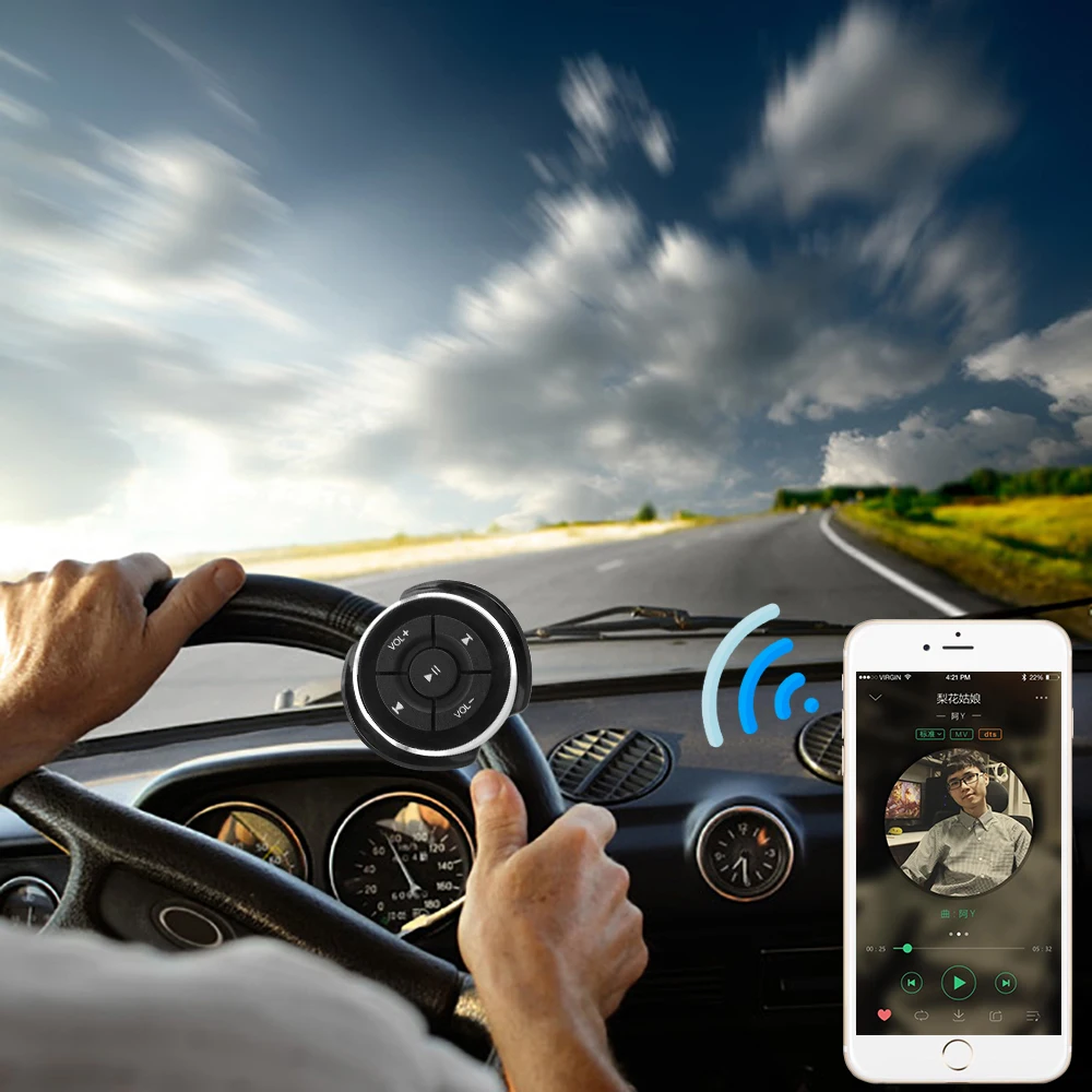 Мотоцикл Велосипед Bluetooth Медиа Кнопка Регулировки Громкости Для IOS Android Телефон Планшет Рулевое Колесо Автомобиля Беспроводные Пульты Дистанционного Управления