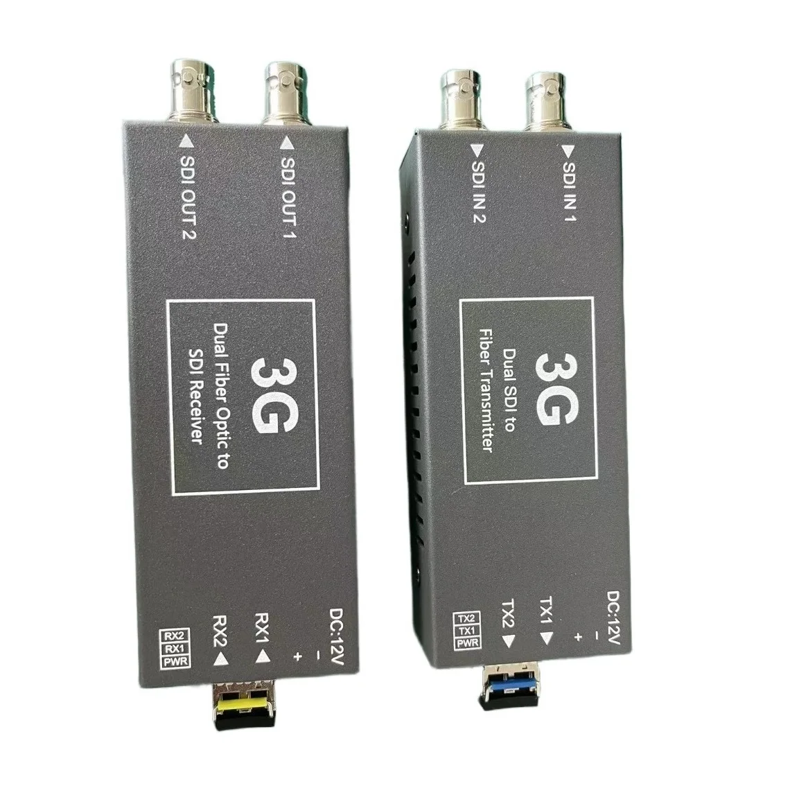 Мини-2-канальный 3G-SDI Преобразователь в оптоволокно с двойным оптическим модулем LC/SFP