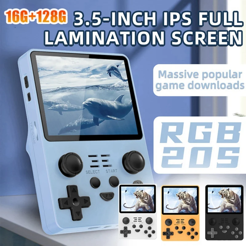 Игровая консоль RGB20S в стиле ретро 16G + 128G с 3,5-дюймовым IPS экраном Портативная игровая приставка с открытым исходным кодом