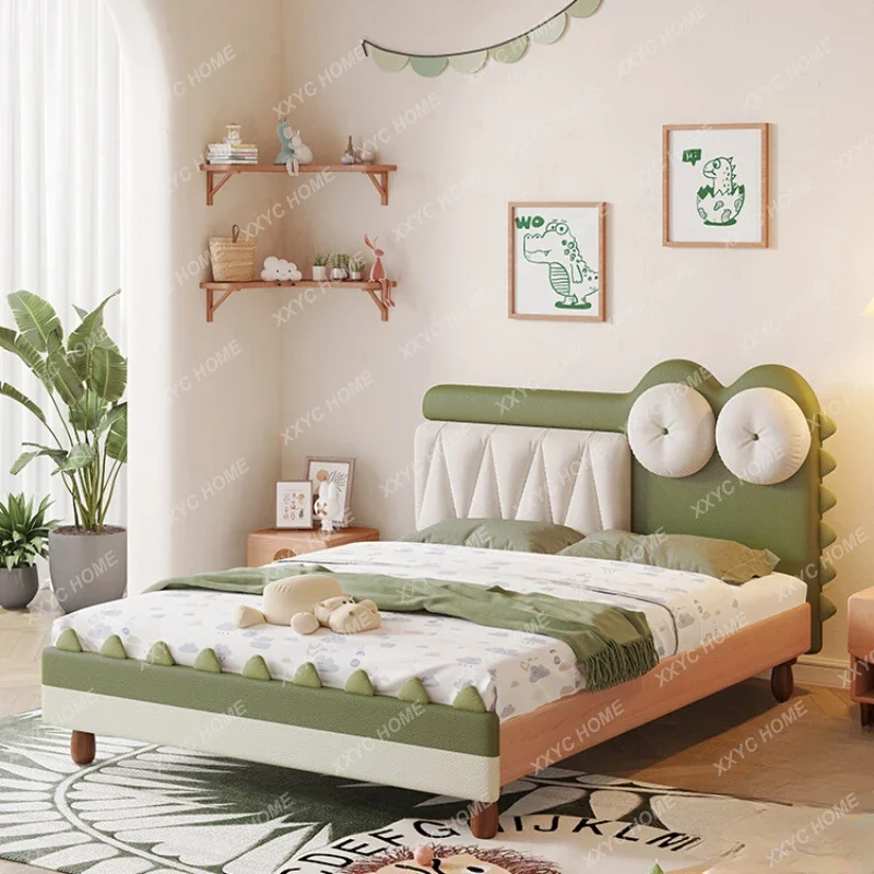 Детская простыня с изображением мальчика-животного, Маленькая кровать, Зеленая мебель для детской комнаты
