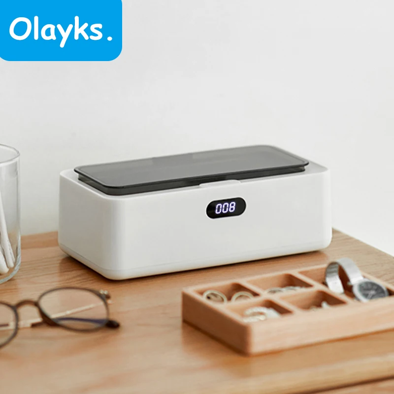 Портативная ультразвуковая чистящая машина Olayks с высокочастотной вибрацией 45000 Гц, моющее средство для стирки с 5 режимами синхронизации