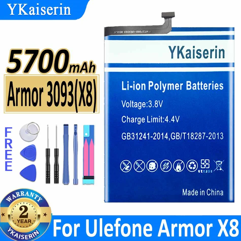 5700 мАч YKaiserin Сменный Аккумулятор Armor 3093 (X8) Для Ulefone Armor X8 X 8 Мобильный Телефон Bateria