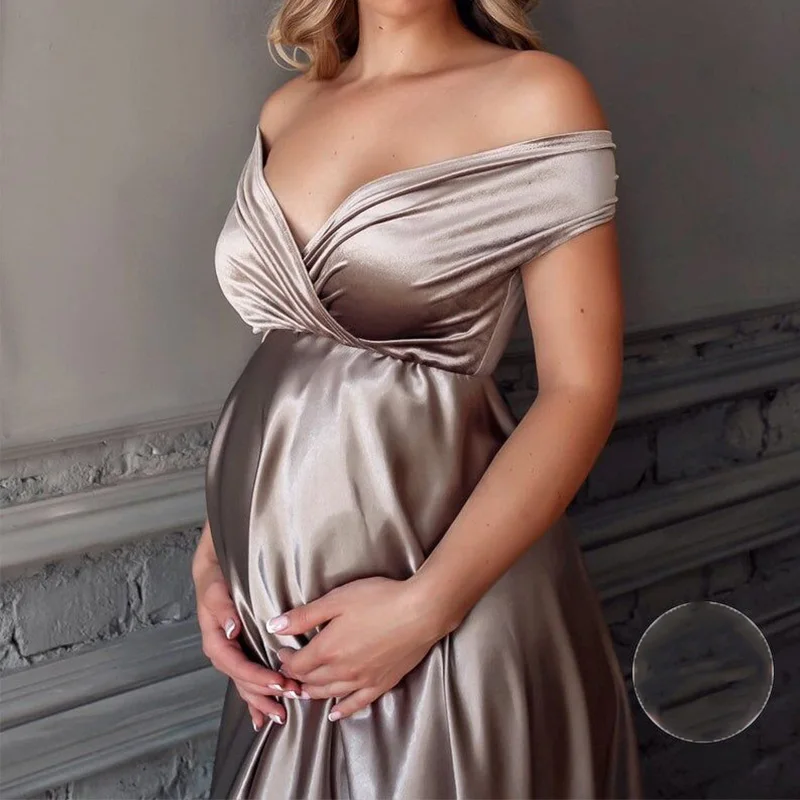 Женское длинное платье из шелка, элегантное, с глубоким V-образным вырезом, для летней вечеринки, фотосессии в детском душе, для беременных, сексуальные платья для беременных