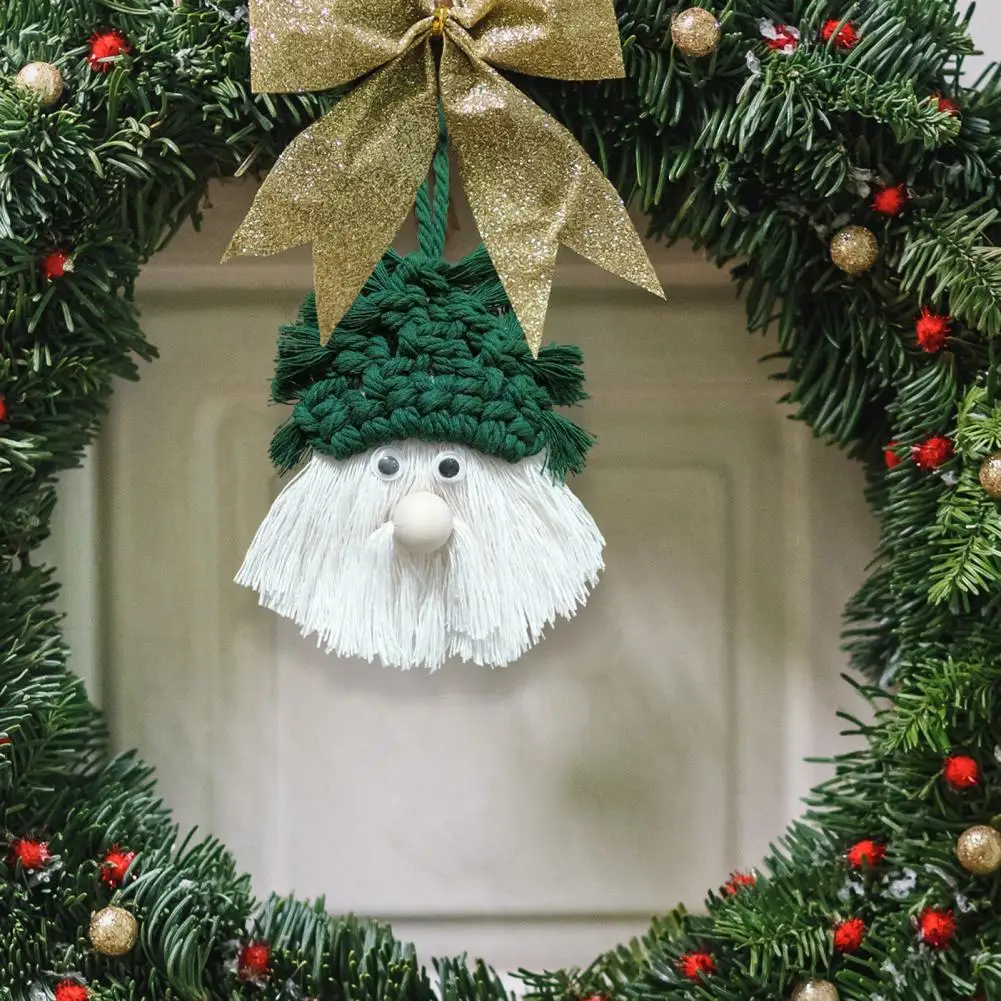 Рождественский орнамент с кисточками Макраме Ручной работы Санта-Клаус Гном Праздничный Декор Рождественской елки с плетеными Элегантными подвесками