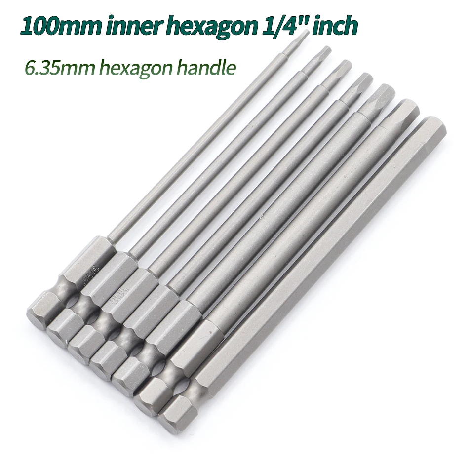 пневматическая шестигранная отвертка 75 мм/100 мм с магнитной электрической отверткой 1/4 с шестигранной ручкой H1.5-H6.0 ручной инструмент
