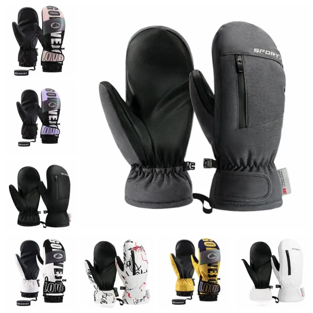 1 пара термальных лыжных перчаток, аксессуары для сноуборда, профессиональные водонепроницаемые теплые перчатки, нескользящие ветрозащитные зимние перчатки
