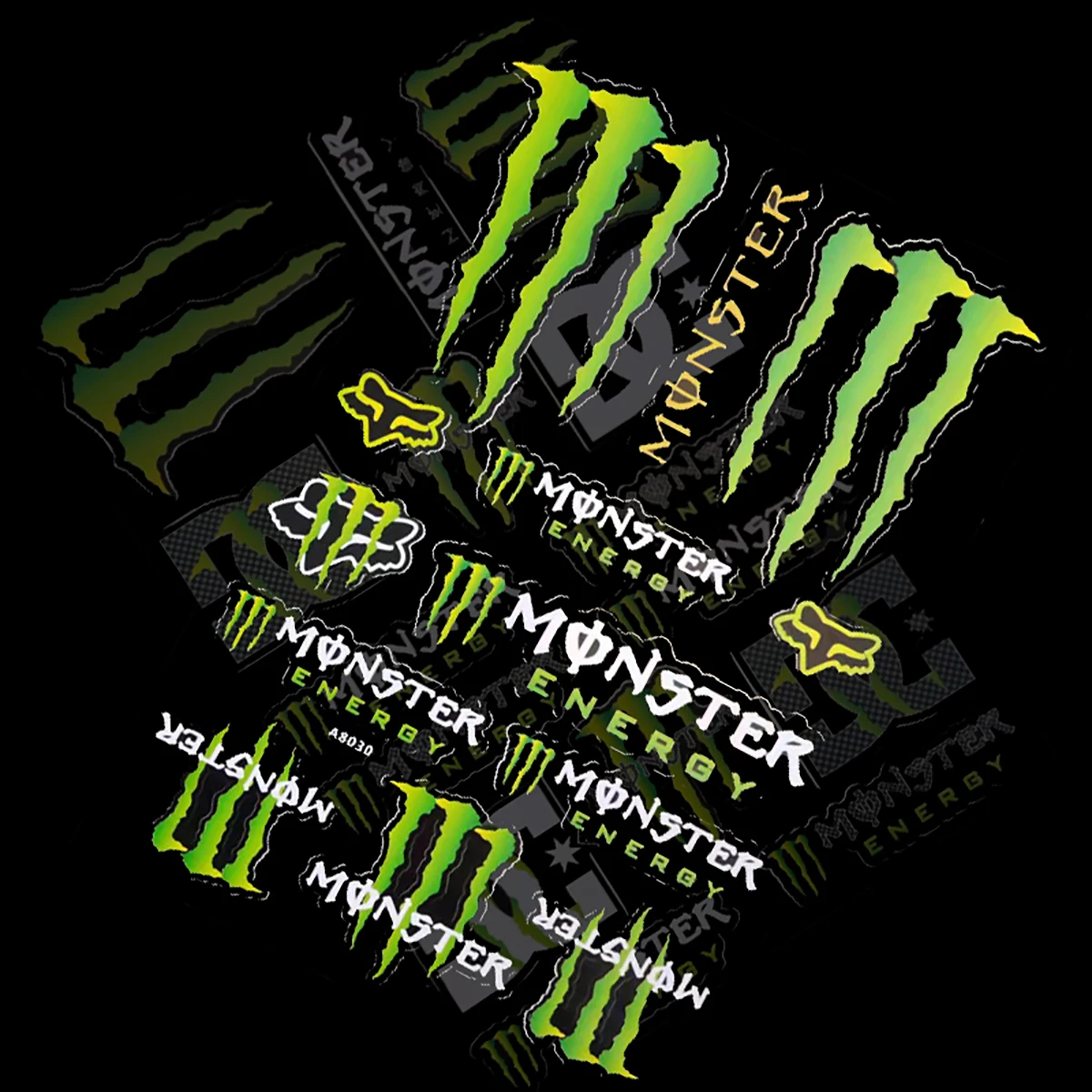 Виниловые наклейки Monster Energy с логотипом, набор наклеек на бак мотоцикла