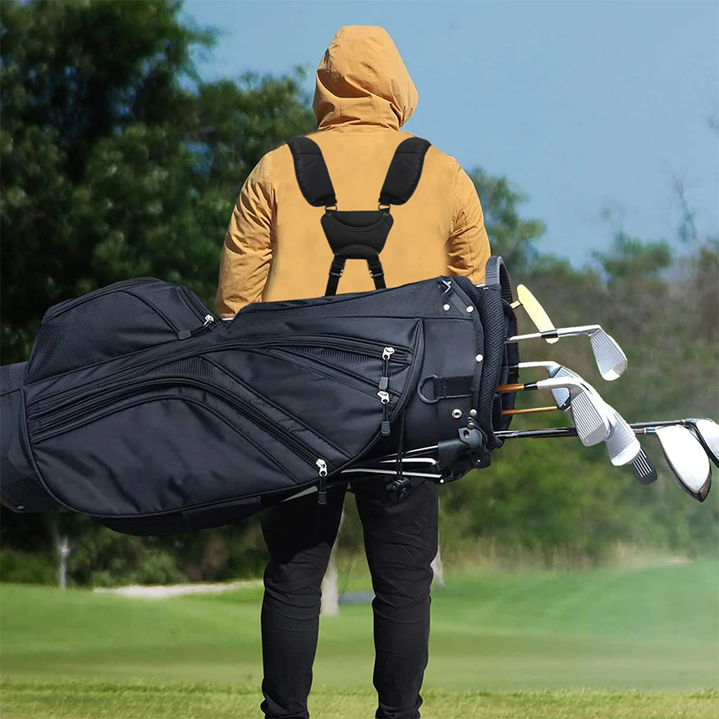 Ремень для сумки через плечо для гольфа, регулируемые лямки с защитой от царапин, Мягкий черный