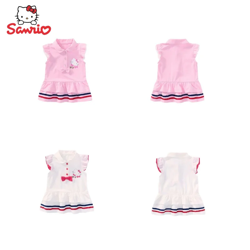 Hello Kitty Новое аниме периферийное Kawaii Милое мультяшное детское платье без рукавов Креативное платье принцессы праздничный подарок Оптом