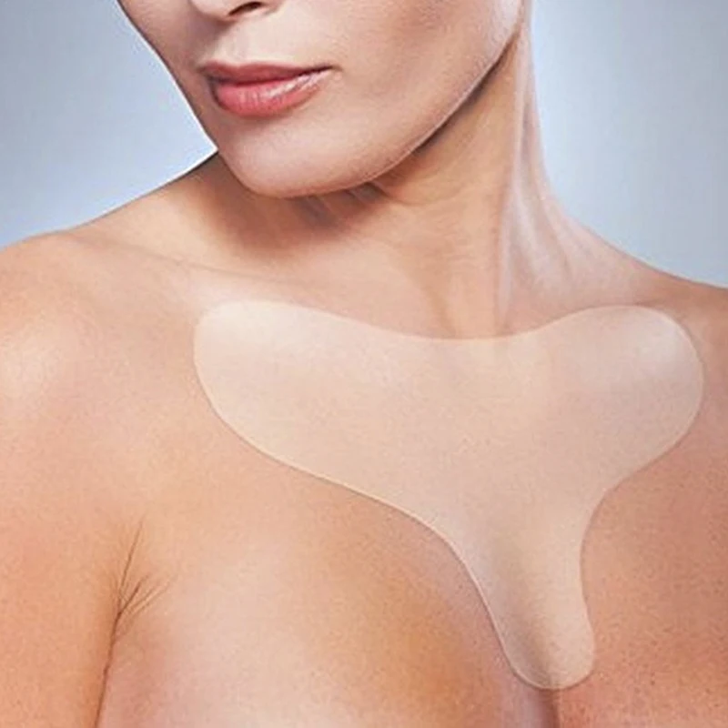 Многоразовая силиконовая накладка для шеи в форме сердца, предотвращающая появление морщин, Прозрачная