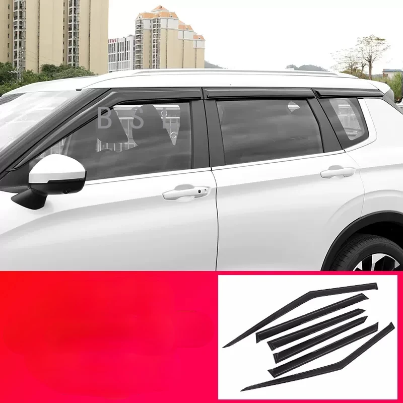 Подходит для Mitsubishi Outlander 2022 2023 Черный/прозрачный козырек бокового окна вентиляционные шторки Защита от Солнца и дождя Автомобильные аксессуары