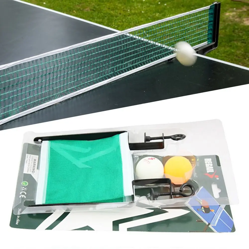 Портативный профессиональный стандартный тренировочный набор Простая установка сетки для пинг-понга, сетки для настольного тенниса с 2 мячами, спортивного инвентаря