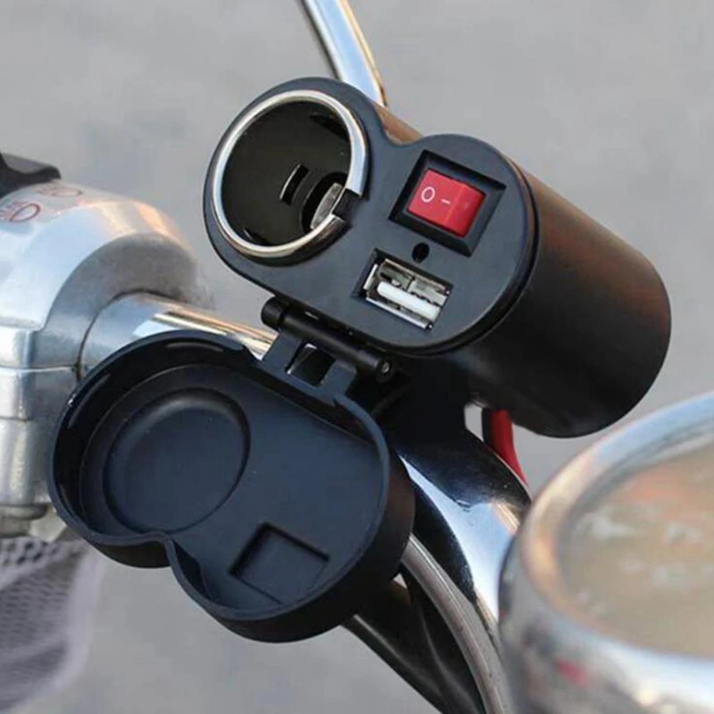 Зарядное устройство для мотоцикла модифицированный USB водонепроницаемый прикуриватель зарядное устройство для мобильного телефона двойное автомобильное зарядное устройство USB с переключателем