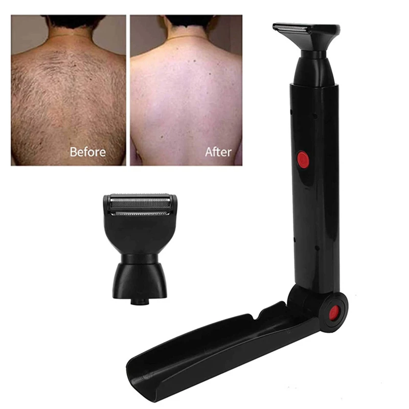 мужская бритва для спины и тела, 2 режущие головки, длинная ручка, USB, беспроводная мужская бритва для волос на спине для домашнего использования