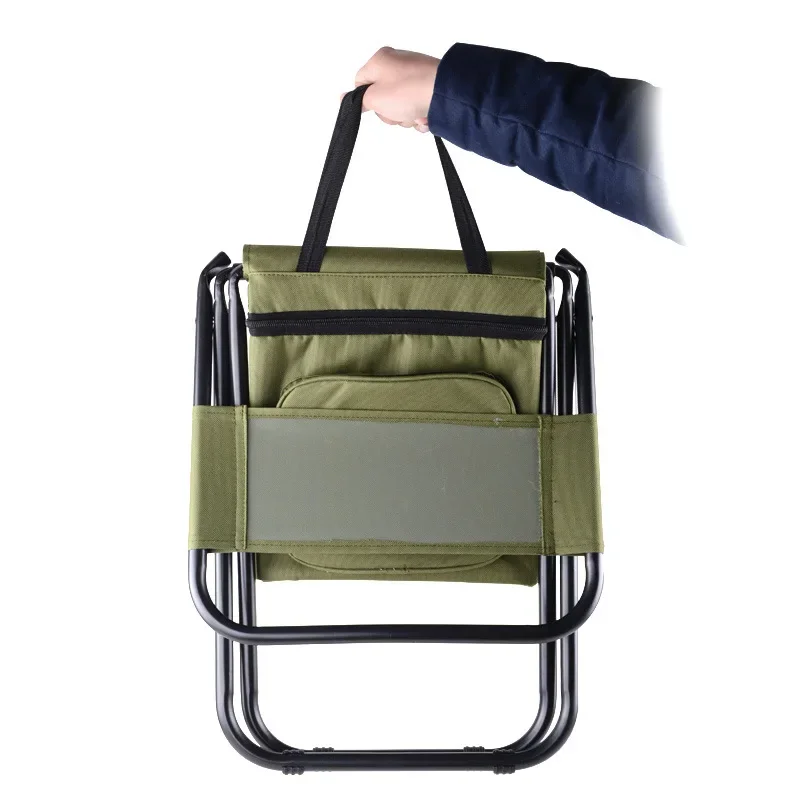 1 шт. Портативный складной стул для льда на открытом воздухе с сумкой для хранения с изоляцией спинки 3-в-1 для отдыха, кемпинга, рыбалки