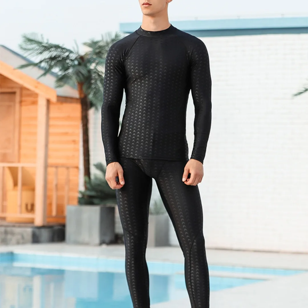 2023 Мужские купальные костюмы с защитой от сыпи, быстросохнущий дышащий солнцезащитный купальник с длинным рукавом, водные виды спорта, пляжное плавание, одежда для серфинга