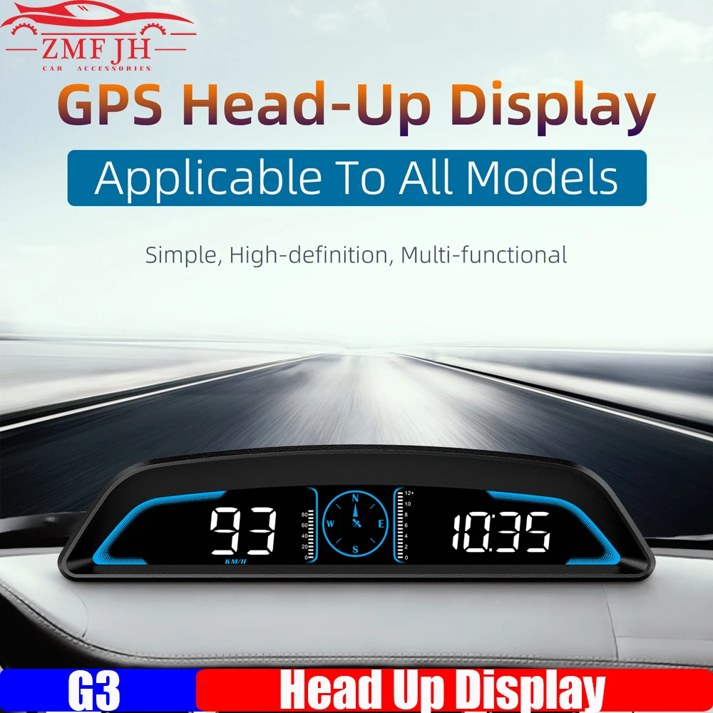 G3 GPS HUD Автоматический спидометр с головным дисплеем Автомобильный интеллектуальный цифровой счетчик напоминаний о тревоге Электронные аксессуары для всех автомобилей 12 В
