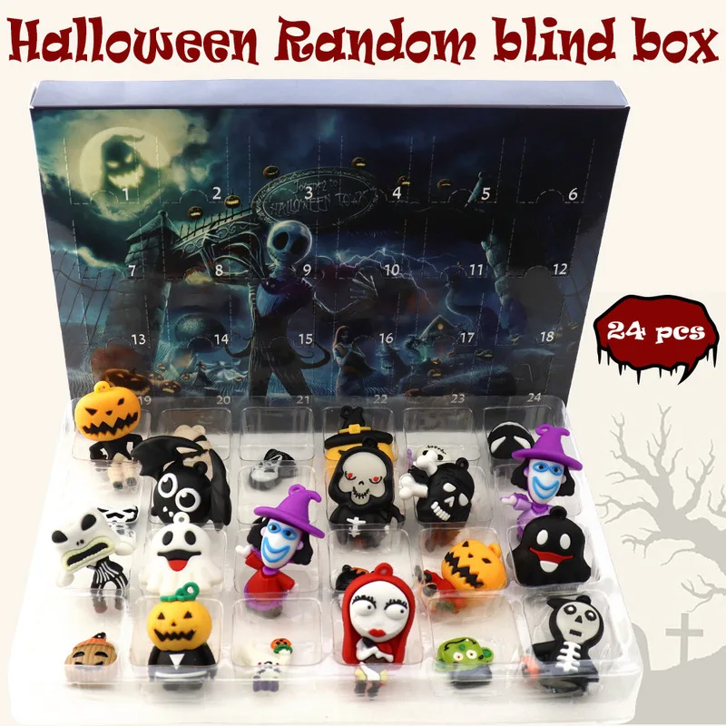 2023 Новый Halloween Mystery Box Кошмар Перед Рождеством Рождественский Адвент 24 Шт Мини-Куклы Blind Box Подарки на Хэллоуин Игрушка