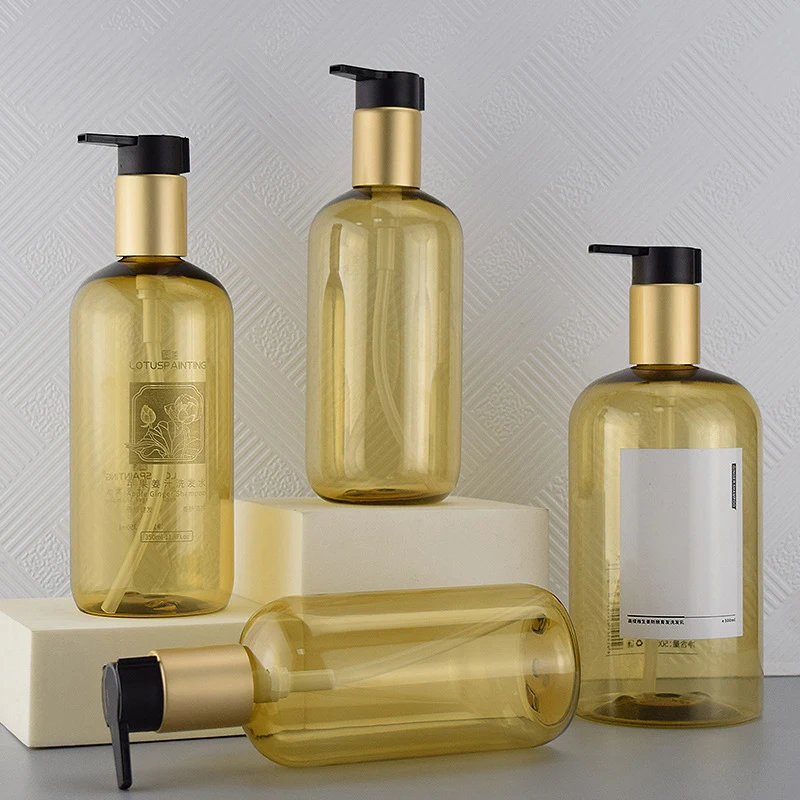 Дозатор шампуня для душа объемом 300/500 мл, бутылка для мыла, Многоразовый Золотой флакон-помпа для лосьона в ванной комнате отеля, контейнер для хранения лосьона